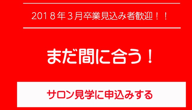 まだ間に合う！2018年3月卒業見込み者歓迎のサロン特集！！